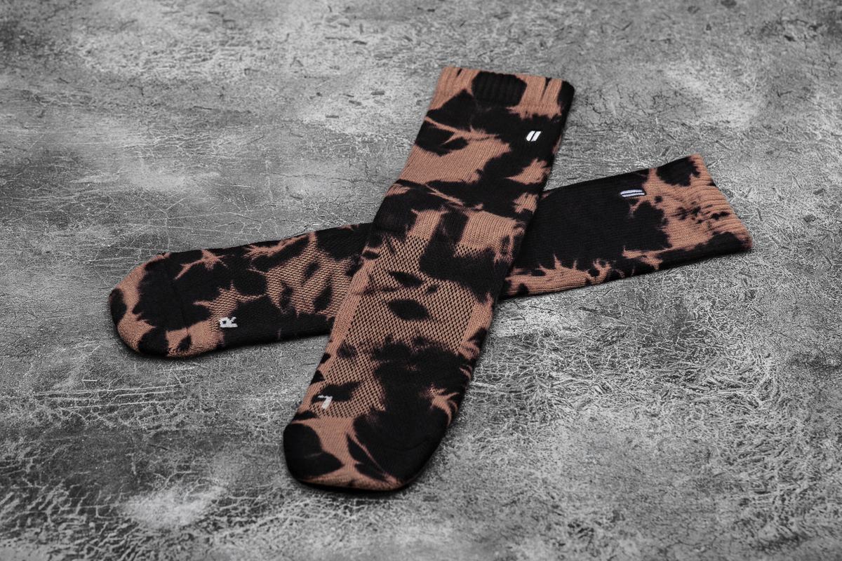 Nobull Crew Tie-Dye Men's Socks Black | Australia (AB4697)